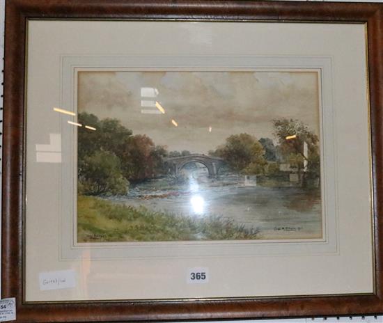 Watercolour painting Ilkley Bridge by Ethel M Kitson(-)